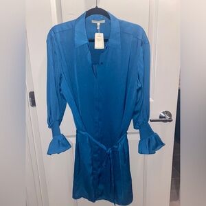 Maje Satin Shirt Dress